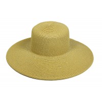 Straw Big Rim Hats – 12 PCS Paper Straw Braided w/ Rhinestones - Natural - HT-ST252NT